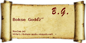 Bokse Godó névjegykártya